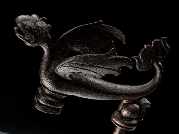 1carved-engraved iron doorknocker-Italy 17th century